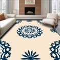thumbnail image 1 of ODIKA 2'x3' Machine Washable Non-Slip Area Rug, Marine Life Shell Medallion Design Decorative High Traffic Rug with Pad, Beige, 718076, 1 of 8