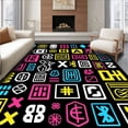thumbnail image 1 of ODIKA 2'x3' Machine Washable Non-Slip Area Rug, Mathematical Journey Number Recognition Counting Path Diagram High Traffic Rug with Pad, Black, 694996, 1 of 8
