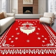 thumbnail image 1 of ODIKA 2'x3' Machine Washable Non-Slip Area Rug, Merry North Pole Restroom Kit Laughing Father Christmas Theme High Traffic Rug with Pad, Red, 627865, 1 of 8