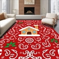 thumbnail image 1 of ODIKA 2'x3' Machine Washable Non-Slip Area Rug, Merry Wonderland Floor Covering Cane Pathway High Traffic Rug, Red, 631046, 1 of 5