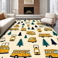 thumbnail image 1 of ODIKA 2x3 Machine Washable Non-Slip Area Rug, Midcentury Camp Icon Collage Featuring Lanterns Trees and Trailers High Traffic Rug with Pad, Beige, 708935, 1 of 8