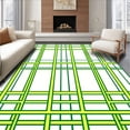 thumbnail image 1 of ODIKA 2'x3' Machine Washable Non-Slip Area Rug, Midcentury Pop Art Check with Playful Interlocking Grids High Traffic Rug, Green, 612230, 1 of 7