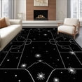 thumbnail image 1 of ODIKA 2'x3' Machine Washable Non-Slip Area Rug, Midnight Constellation Designer Floor High Traffic Rug with Pad, Black, 482585, 1 of 8