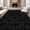 thumbnail image 1 of ODIKA 2'x3' Machine Washable Non-Slip Area Rug, Midnight Swirl Luxury Trellis Decorative Accent High Traffic Rug, Black, 484615, 1 of 7