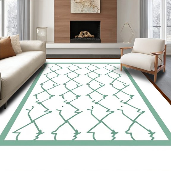 ODIKA 2x3 Machine Washable Non-Slip Area Rug, Minimalist Cascade Interlocking Maze Puzzle Labyrinth High Traffic Rug, Brown, 551171