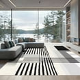 thumbnail image 1 of ODIKA 2'x3' Machine Washable Non-Slip Area Rug, Minimalist Monochrome Abstract Black Stripe Motifs High Traffic Rug with Pad, Black, 889892, 1 of 8