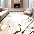 thumbnail image 1 of ODIKA 2'x3' Machine Washable Non-Slip Area Rug, Modern Abstract Brushstroke with Minimalist Accents High Traffic Rug, Beige, 499382, 1 of 7