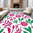 thumbnail image 1 of ODIKA 2'x3' Machine Washable Non-Slip Area Rug, Modern Abstract Plant Vines and Flowers High Traffic Rug with Pad, Pink, 620735, 1 of 8