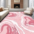 thumbnail image 1 of ODIKA 2'x3' Machine Washable Non-Slip Area Rug, Modern Brushstroke Lines with Abstract Interlocking Motifs High Traffic Rug, Pink, 452057, 1 of 3
