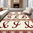 thumbnail image 1 of ODIKA 2'x3' Machine Washable Non-Slip Area Rug, Modern Design with Triple Row Letter Motifs High Traffic Rug, Beige, 689816, 1 of 7