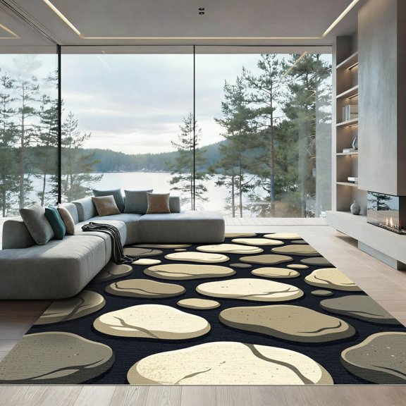 ODIKA 2'x3' Machine Washable Non-Slip Area Rug, Modern Gray High Traffic Rug, Gray, 1000415