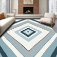 thumbnail image 1 of ODIKA 2'x3' Machine Washable Non-Slip Area Rug, Modern Interlocking Motif with Sleek Flow High Traffic Rug with Pad, Blue, 442459, 1 of 8