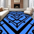 thumbnail image 1 of ODIKA 2'x3' Machine Washable Non-Slip Area Rug, Modern Interlocking Lattice Shag Contemporary Decorative Accent High Traffic Rug, Blue, 596194, 1 of 7