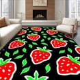 thumbnail image 1 of ODIKA 2'x3' Machine Washable Non-Slip Area Rug, Modern Pop Art Strawberry Garden with Interlocking Fruit High Traffic Rug, Red, 682413, 1 of 7