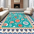 thumbnail image 1 of ODIKA 2'x3' Machine Washable Non-Slip Area Rug, Multicolor Motif High Traffic Rug with Pad, Orange, 379018, 1 of 8