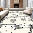 thumbnail image 1 of ODIKA 2'x3' Machine Washable Non-Slip Area Rug, Musical Notes Symphony Score Sheet Design Decorative Floor High Traffic Rug, Black, 545086, 1 of 5