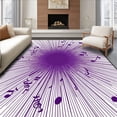 thumbnail image 1 of ODIKA 2'x3' Machine Washable Non-Slip Area Rug, Musical Symphony Notes Flowing Melody High Traffic Rug with Pad, Purple, 553617, 1 of 8
