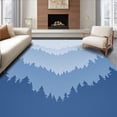 thumbnail image 1 of ODIKA 2'x3' Machine Washable Non-Slip Area Rug, Mystical Fog Mountain Valley Enchanted Misty Landscape Journey High Traffic Rug with Pad, Blue, 572557, 1 of 8