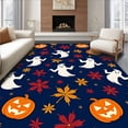 thumbnail image 1 of ODIKA 2'x3' Machine Washable Non-Slip Area Rug, Mystical Jack Moonlight Phantom Enchanted Autumn Harvest Spell Weaver High Traffic Rug with Pad, Navy Blue, 656782, 1 of 8
