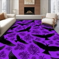 thumbnail image 1 of ODIKA 2'x3' Machine Washable Non-Slip Area Rug, Mystical Raven Arc Doormat Dark Fantasy Half Moon Design High Traffic Rug, Black, 514379, 1 of 7