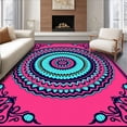 thumbnail image 1 of ODIKA 2'x3' Machine Washable Non-Slip Area Rug, Mystical Sunburst Radial Unique High Traffic Rug with Pad, Pink, 599828, 1 of 8