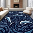 thumbnail image 1 of ODIKA 2'x3' Machine Washable Non-Slip Area Rug, Pod Marine Life Adventure Slip Resistant Surface High Traffic Rug, Blue, 702529, 1 of 7