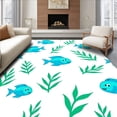 thumbnail image 1 of ODIKA 2'x3' Machine Washable Non-Slip Area Rug, Nautical Themed Floor Covering with Friendly Deep Sea Animals High Traffic Rug, Blue, 723933, 1 of 7