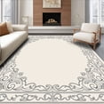 thumbnail image 1 of ODIKA 2'x3' Machine Washable Non-Slip Area Rug, Noble Faded Symmetrical Artisan High Traffic Rug with Pad, Ivory, 658616, 1 of 8