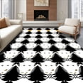 thumbnail image 1 of ODIKA 2'x3' Machine Washable Non-Slip Area Rug, Nordic Evergreen Tree Interlocking Buffalo Check Design High Traffic Rug with Pad, Black, 627578, 1 of 8