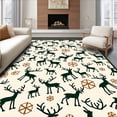 thumbnail image 1 of ODIKA 2'x3' Machine Washable Non-Slip Area Rug, Nordic Reindeer Scandinavian Christmas Floor Covering High Traffic Rug, Beige, 731576, 1 of 7