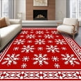 thumbnail image 1 of ODIKA 2'x3' Machine Washable Non-Slip Area Rug, Nordic Hearth Seasonal Decoration High Traffic Rug, Red, 507717, 1 of 5