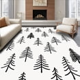 thumbnail image 1 of ODIKA 2'x3' Machine Washable Non-Slip Area Rug, Nordic Yuletide Spruce Motif Dual Comfort High Traffic Rug with Pad, Black, 732735, 1 of 8