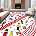 thumbnail image 1 of ODIKA 2'x3' Machine Washable Non-Slip Area Rug, Nutcracker Wonderland Ballet with Cane Stripes and Gift Boxes High Traffic Rug, Red, 624072, 1 of 7