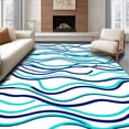 thumbnail image 1 of ODIKA 2'x3' Machine Washable Non-Slip Area Rug, Ocean Current Flow Textured Youth Accent High Traffic Rug, White, 573388, 1 of 7