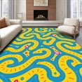 thumbnail image 1 of ODIKA 2'x3' Machine Washable Non-Slip Area Rug, Ocean Wave Spiral Shell Bath High Traffic Rug, Yellow, 703297, 1 of 7