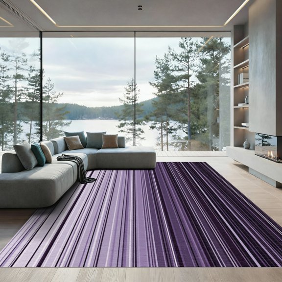 ODIKA 2x3 Machine Washable Non-Slip Area Rug, Ombre Purple High Traffic Rug, Purple, 1121164