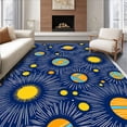 thumbnail image 1 of ODIKA 2'x3' Machine Washable Non-Slip Area Rug, Orbiting Celestial Bodies with Vibrant Doodle Constellations and Sunbursts High Traffic Rug, Blue, 723687, 1 of 7