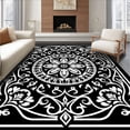 thumbnail image 1 of ODIKA 2'x3' Machine Washable Non-Slip Area Rug, Ornate Blossom with Interlocking Scrollwork Filigree High Traffic Rug with Pad, Black, 601091, 1 of 8