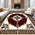 thumbnail image 1 of ODIKA 2'x3' Machine Washable Non-Slip Area Rug, Ornate Floral Medallion Inspired Design High Traffic Rug with Pad, Brown, 387480, 1 of 8