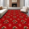 thumbnail image 1 of ODIKA 2'x3' Machine Washable Non-Slip Area Rug, Ornate Poinsettia Interlocking Medallion Holiday Design High Traffic Rug with Pad, Red, 615075, 1 of 8