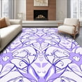 thumbnail image 1 of ODIKA 2'x3' Machine Washable Non-Slip Area Rug, Oval Throw Showcasing Interlocking Floral Vines with Light Purple Highlights High Traffic Rug, Purple, 532658, 1 of 7