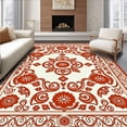 thumbnail image 1 of ODIKA 2'x3' Machine Washable Non-Slip Area Rug, Paisley Cascade Arrangement with Heritage Blossom Details High Traffic Rug, Red, 541672, 1 of 5