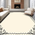 thumbnail image 1 of ODIKA 2'x3' Machine Washable Non-Slip Area Rug, Paisley Flourish Design with Ornamental Border Accents High Traffic Rug, Black, 541689, 1 of 5