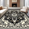 thumbnail image 1 of ODIKA 2'x3' Machine Washable Non-Slip Area Rug, Paisley Swirl Botanical Heritage Treasure High Traffic Rug, Black, 479250, 1 of 7