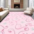 thumbnail image 1 of ODIKA 2'x3' Machine Washable Non-Slip Area Rug, Pastel Whirl Tree Skirt with Glittering Silver Snowflake Highlights High Traffic Rug, Pink, 652242, 1 of 7