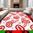 thumbnail image 1 of ODIKA 2'x3' Machine Washable Non-Slip Area Rug, Peppermint Twist with Traditional Checkered Borders Christmas High Traffic Rug with Pad, Red, 621871, 1 of 8