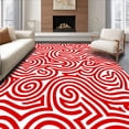 thumbnail image 1 of ODIKA 2'x3' Machine Washable Non-Slip Area Rug, Peppermint Whirl Festive Swirl Holiday Confection Design High Traffic Rug with Pad, Red, 627346, 1 of 8