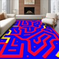 thumbnail image 1 of ODIKA 2'x3' Machine Washable Non-Slip Area Rug, Pixel Maze Anime Inspired Interlocking Art High Traffic Rug, Blue, 699950, 1 of 7