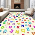 thumbnail image 1 of ODIKA 2'x3' Machine Washable Non-Slip Area Rug, Playful ABC Mosaic With Multicolor Letter Tiles And Fun Fonts High Traffic Rug, Red, 688590, 1 of 7
