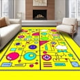 thumbnail image 1 of ODIKA 2'x3' Machine Washable Non-Slip Area Rug, Playful Discovery Hopping Grid Active Learning Exploration System High Traffic Rug with Pad, Yellow, 694686, 1 of 8